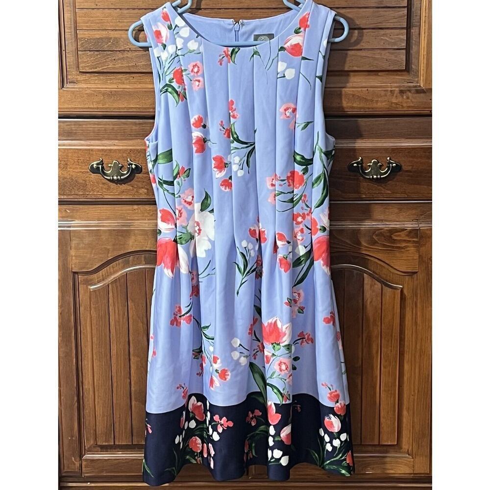 Vince Camuto Sleeveless Flared Floral Summer Dress Size 12